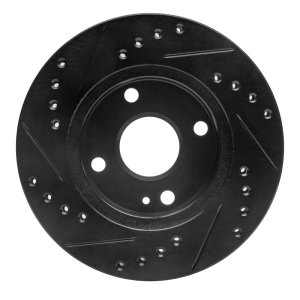 Ford Escort Brake Rotor (1) - Front Right - R1 Concepts - Drilled & Slotted - Black - `90-`01